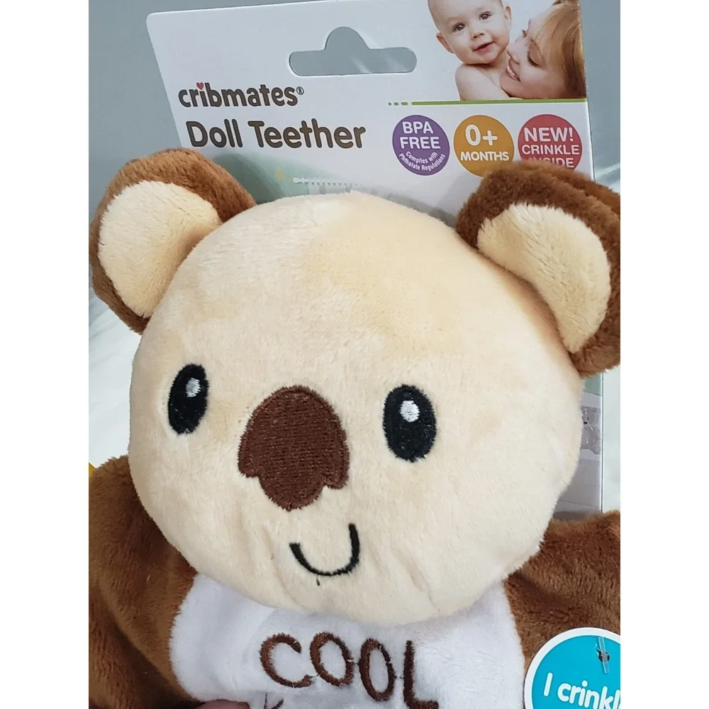 NEW Cribmates KOALA BEAR‎ Doll Teether Toy Sensory Sound Baby Lovey Shower Gift